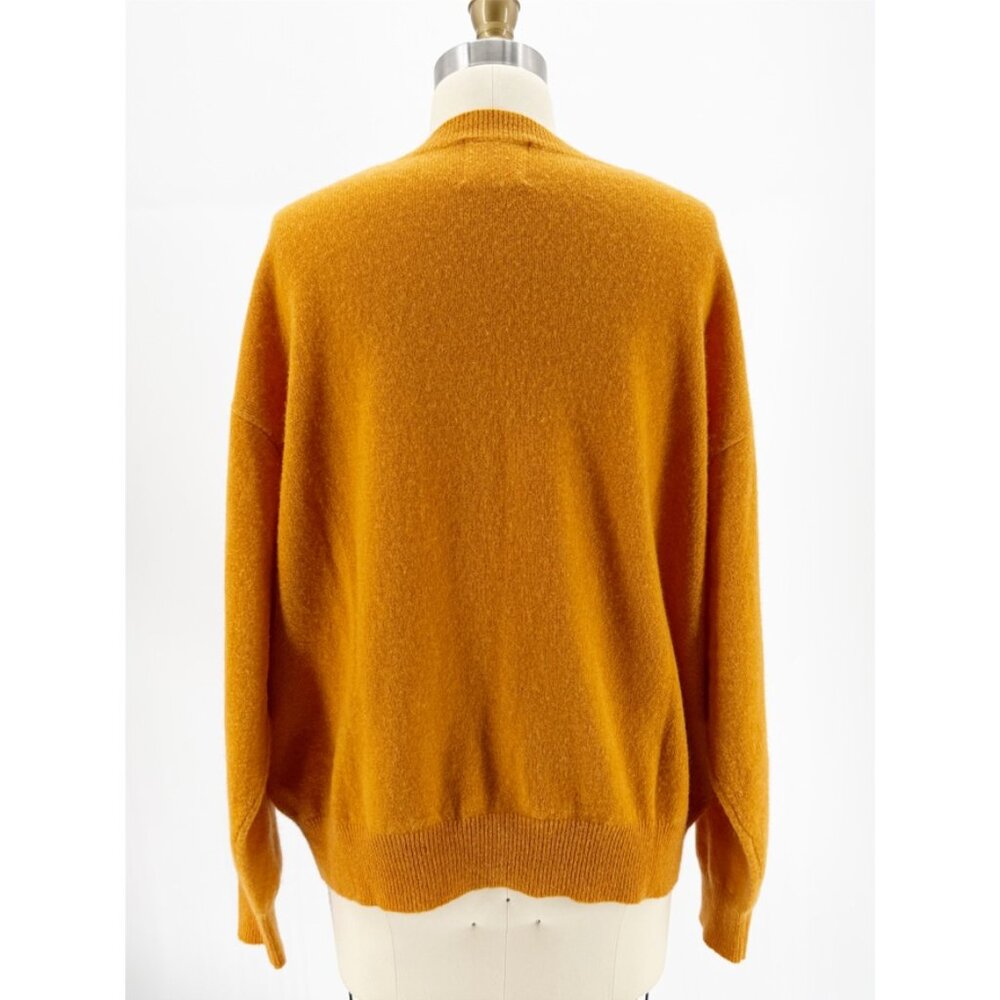 Crush Cashmere Malibu Sunshine V Neck Sweater in Orange 3 - Picture 4 of 13